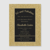 Black and Gold Glitzer 50 und fabelhafter Geburtst