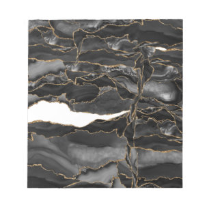 Black and Gold Glitzer Agate Notizblock