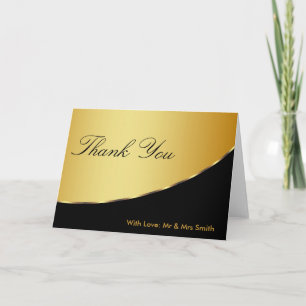 Black and Gold Glitzer Vielen Dank Dankeskarte