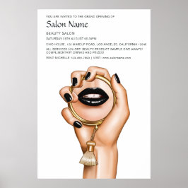 Black and Gold Gothic Beauty Salon Eröffnungspaket Poster