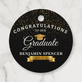 "Black and Gold Graduation Party" - Gefälligkeitsb Geschenkanhänger