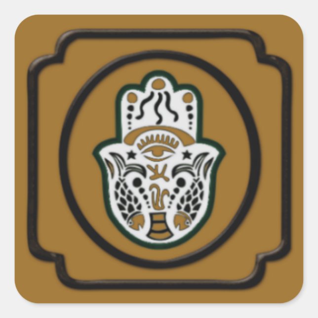 Black and Gold Hamsa Sticker (Vorderseite)