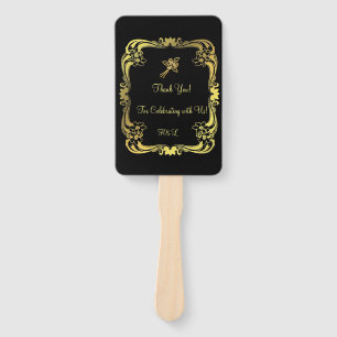 Black and Gold Hand Fans Fächer