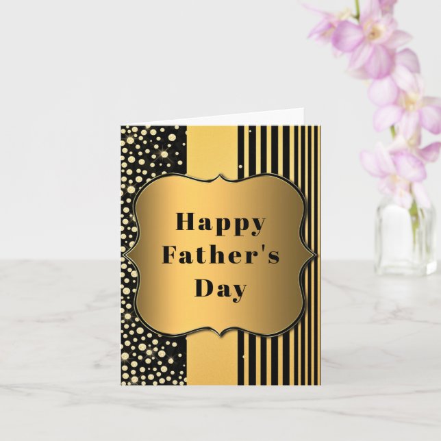 Black and Gold Happy Vatertag Card Karte (Orchidee)