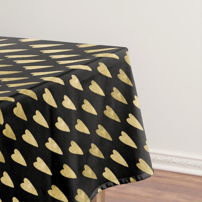 Black and Gold Hearts Tischdecke (Beispiel)