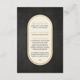 Black and Gold Hochzeitsempfangskarte Begleitkarte