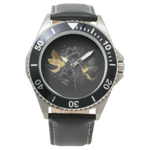 Black and Gold Hummingbird Armbanduhr