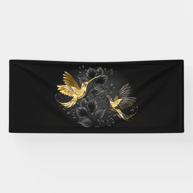 Black and Gold Hummingbird Banner (Horizontal)