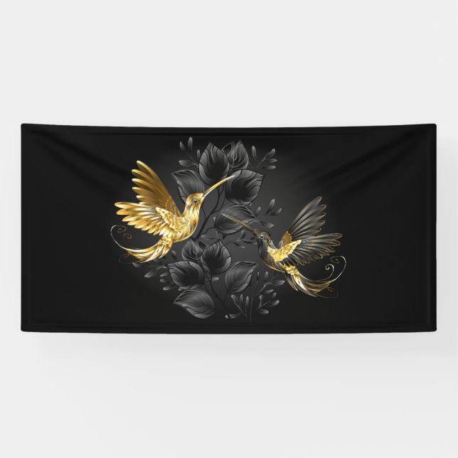 Black and Gold Hummingbird Banner (Horizontal)