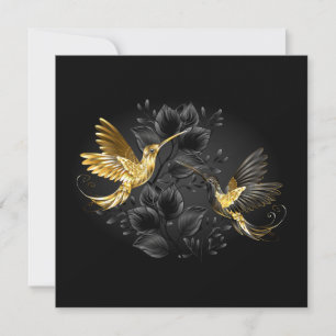 Black and Gold Hummingbird Einladung