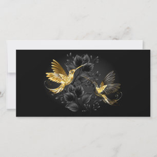 Black and Gold Hummingbird Feiertagskarte