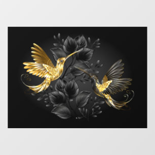 Black and Gold Hummingbird Fensteraufkleber