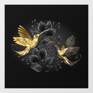Black and Gold Hummingbird Fensteraufkleber