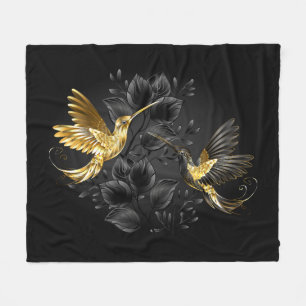 Black and Gold Hummingbird Fleecedecke