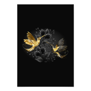 Black and Gold Hummingbird Fotodruck