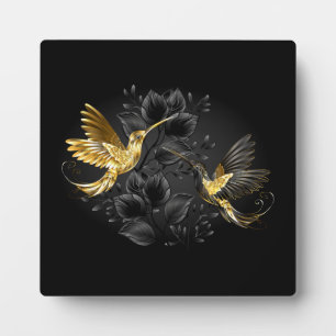 Black and Gold Hummingbird Fotoplatte