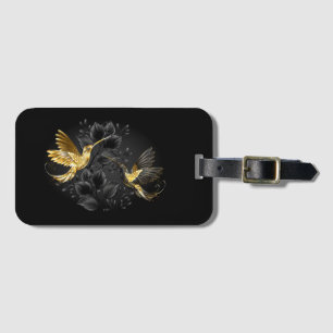Black and Gold Hummingbird Gepäckanhänger