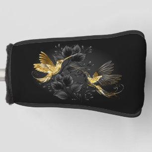 Black and Gold Hummingbird Golf Headcover