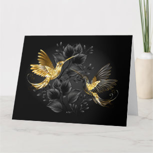 Black and Gold Hummingbird Karte