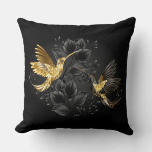 Black and Gold Hummingbird Kissen