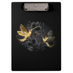 Black and Gold Hummingbird Klemmbrett