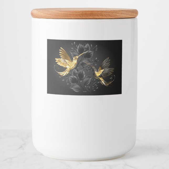 Black and Gold Hummingbird Lebensmitteletikett (Vorderseite)