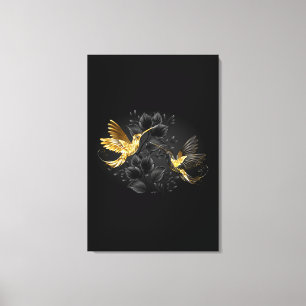 Black and Gold Hummingbird Leinwanddruck