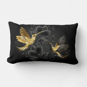 Black and Gold Hummingbird Lendenkissen