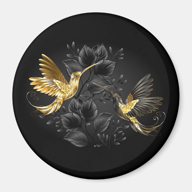 Black and Gold Hummingbird Magnet (Vorne)