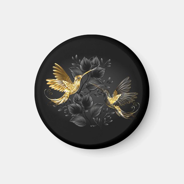 Black and Gold Hummingbird Magnet (Vorne)