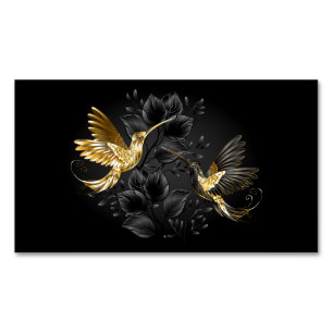 Black and Gold Hummingbird Magnetische Visitenkarte