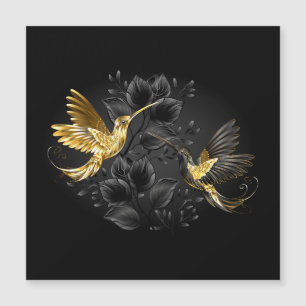 Black and Gold Hummingbird Magnetkarte