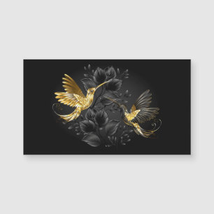 Black and Gold Hummingbird Magnetkarte