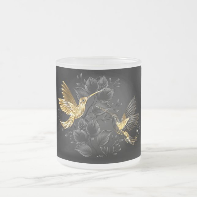 Black and Gold Hummingbird Mattglastasse (Mittel)