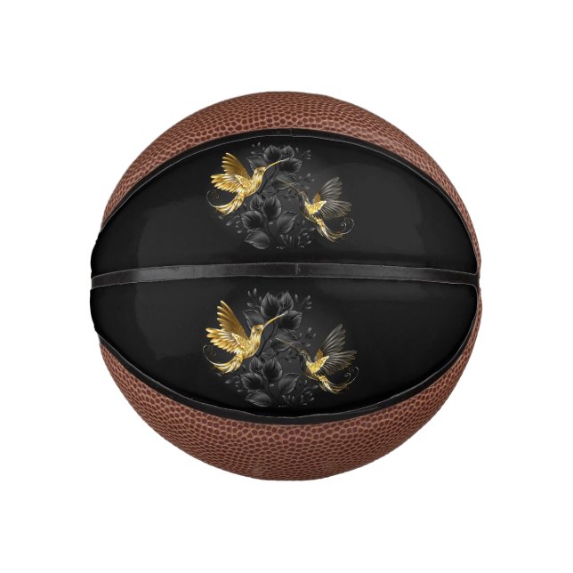 Black and Gold Hummingbird Mini Basketball (Vorderseite)