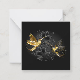 Black and Gold Hummingbird Mitteilungskarte