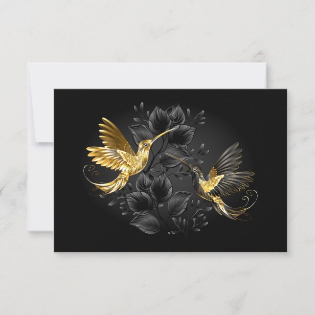 Black and Gold Hummingbird Mitteilungskarte (Vorderseite)