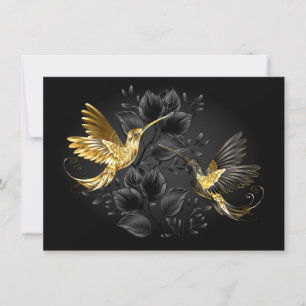 Black and Gold Hummingbird Mitteilungskarte