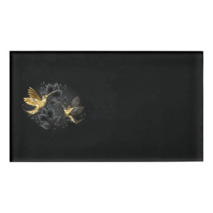 Black and Gold Hummingbird Namenschild