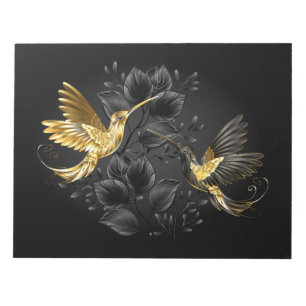 Black and Gold Hummingbird Notizblock