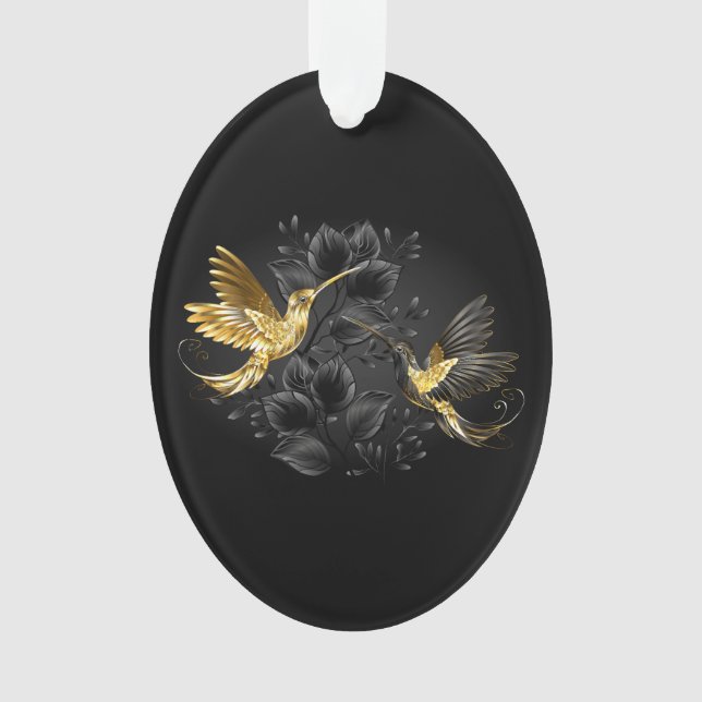 Black and Gold Hummingbird Ornament (Vorderseite)