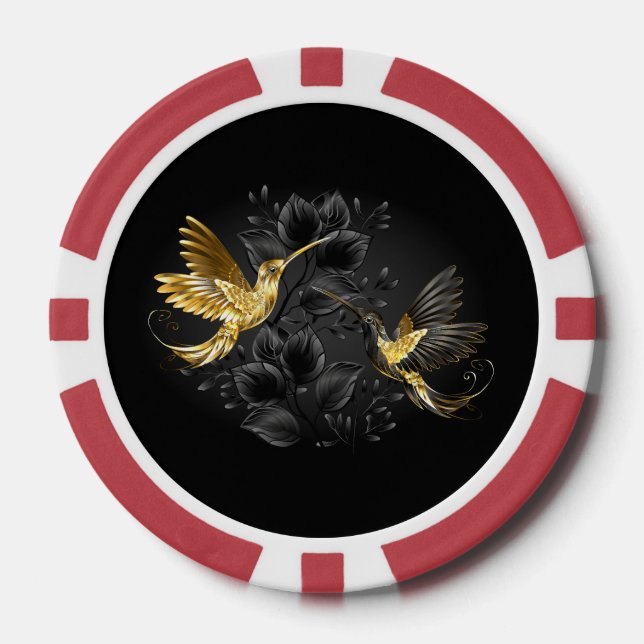 Black and Gold Hummingbird Pokerchips (Vorderseite)