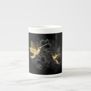 Black and Gold Hummingbird Prozellantasse