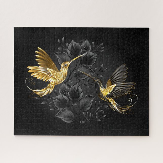Black and Gold Hummingbird Puzzle (Horizontal)