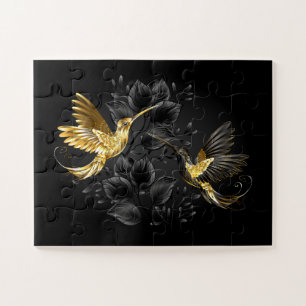 Black and Gold Hummingbird Puzzle