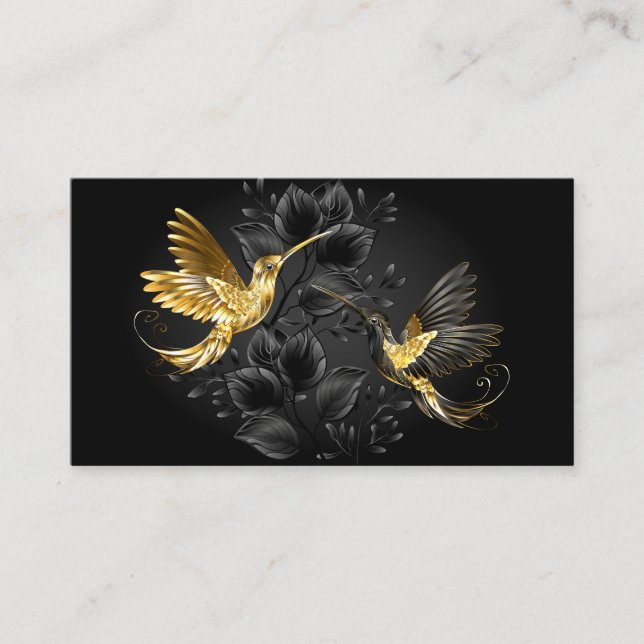 Black and Gold Hummingbird Rabattkarte (Vorderseite)