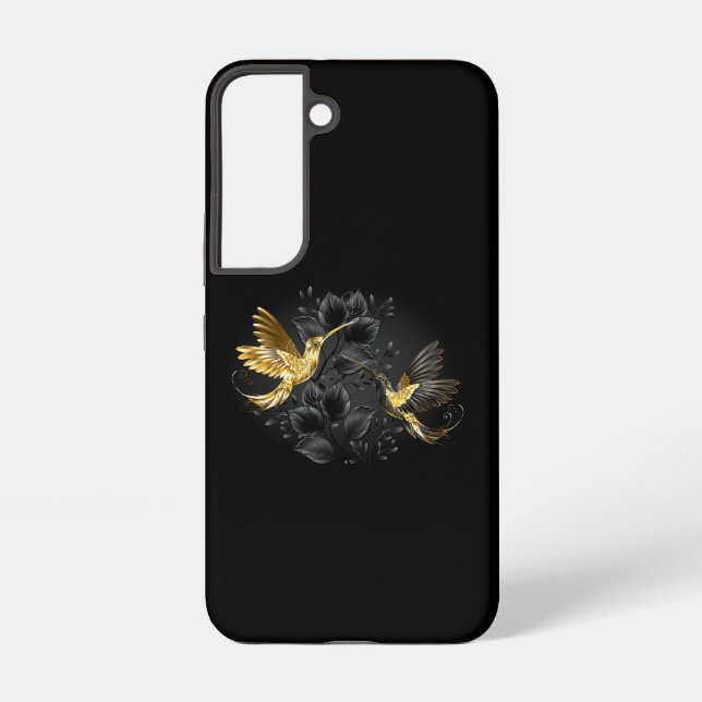 Black and Gold Hummingbird Samsung Galaxy Hülle (Rückseite)
