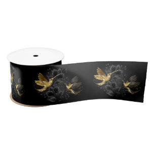 Black and Gold Hummingbird Satinband