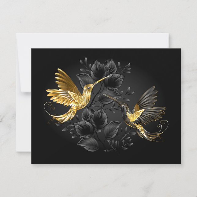 Black and Gold Hummingbird Save The Date (Vorderseite)
