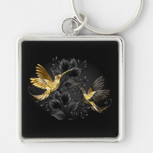 Black and Gold Hummingbird Schlüsselanhänger